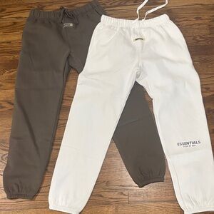 Essentials Jogger Pants - White and Brown BUNDLE